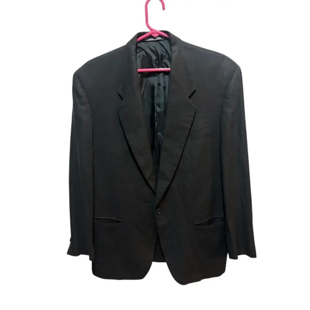 Lubiam Made Italy 100% Irish Linen Sport Coat Blazer 40R Black Joseph's Portland